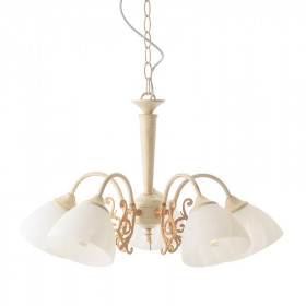 Φωτιστικό Πεντάφωτο Ε14 Λευκό Πατίνα Perone DL8165 ACA LIGHTING