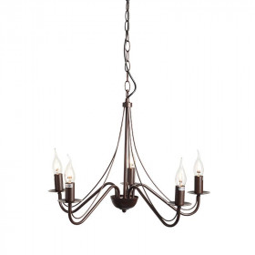 Φωτιστικό Πεντάφωτο Ε14 Καφέ Palmyra DLA0015 ACA LIGHTING