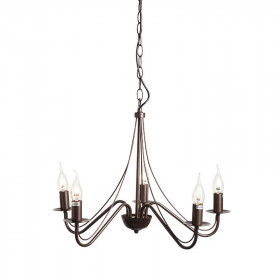 Φωτιστικό Πεντάφωτο Ε14 Καφέ Palmyra DLA0015 ACA LIGHTING