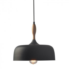 Φωτιστικό Μονόφωτο E27 Μαύρο Και Ξύλο Cuba KS1513P321BK ACA LIGHTING