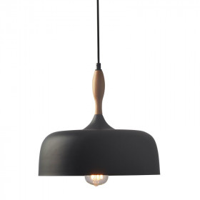 Φωτιστικό Μονόφωτο E27 Μαύρο Και Ξύλο Cuba KS1513P321BK ACA LIGHTING