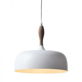 Φωτιστικό Μονόφωτο E27 Λευκό Και Ξύλο CUBA KS1513P321WH ACA LIGHTING