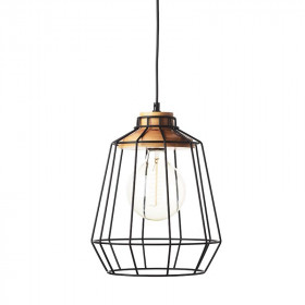 Φωτιστικό Μονόφωτο Ε27 Μαύρο Και Ξύλο Kennedy KS159326BK ACA LIGHTING