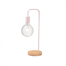 Πορτατίφ E27 Ροζ Και Ξύλο KS1755TPW ACA LIGHTING