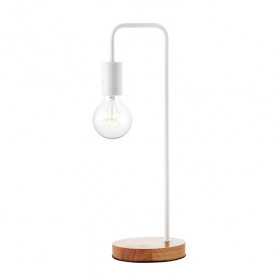 Πορτατίφ E27 Λευκό Και Ξύλο KS1755WWD ACA LIGHTING