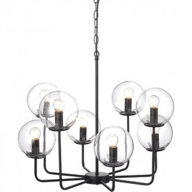 Φωτιστικό Οχτάφωτο Ε14 Μαύρο OD905808PCL ACA LIGHTING