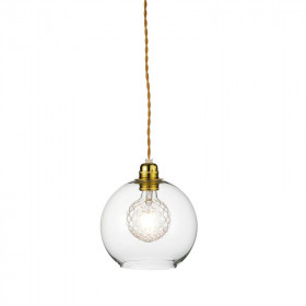 Φωτιστικό Μονόφωτο Ε27 Διάφανο Και Χρυσό Pythia V3643320CL ACA LIGHTING