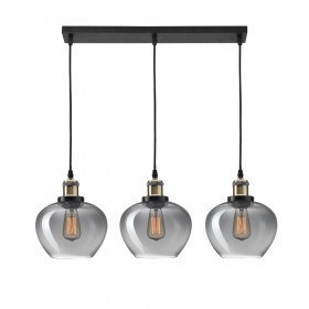 Φωτιστικό Τρίφωτο Ράγα Ε27 Φυμέ Γυαλί Cedro 8436405 NOVA LUCE