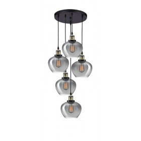 Φωτιστικό Πεντάφωτο E27 Φυμέ Γυαλί Cedro 8436406 NOVA LUCE