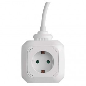 Πολύπριζο 4 Σούκο, 2 USB Κύβος 1.9m Λευκό P04219GU EMOS