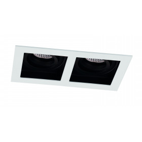 Σπότ Χωνευτό Δίφωτο GU10 Λευκό Και Μαύρο Κινητό Artsi 4208100 VIOKEF