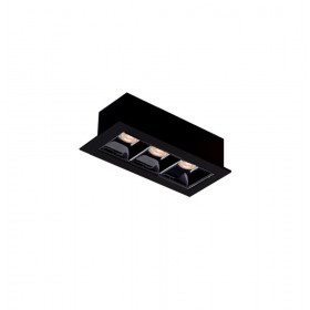 Σπότ Χωνευτό Τρίφωτο LED 7W 3000K Μαύρο Σταθερό Aden 4281700 VIOKEF