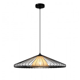 Φωτιστικό Μονόφωτο E27 Μαύρο Και Φυσικό Mona 4306600 VIOKEF