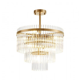 Φωτιστικό Επτάφωτο E14 Χρυσό Και Διάφανο Sabrina 4314500 VIOKEF