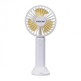 Ανεμιστήρας Χειρός 4.5W D9 Λευκό Και Κίτρινο Φορητό Με Βάση EUROLAMP