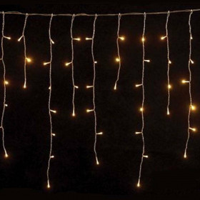 Βροχή Με 100 Λαμπάκια LED Θερμή Aσύμμετρη Διάφανο Καλώδιο Επεκτάσιμη