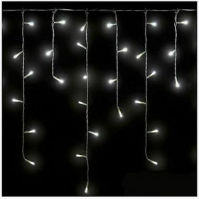 Βροχή Με 144 Λευκά LED Ασύμμετρη Διάφανο Καλώδιο Και Πρόγραμμα