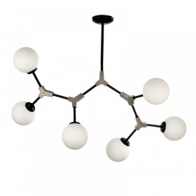 Φωτιστικό Εξάφωτο E27 Μαύρο Και Νίκελ 6167-6-NM INLIGHT