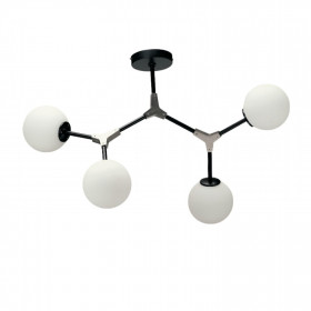 Φωτιστικό Τετράφωτο E27 Μαύρο Και Νίκελ 6167-4-NM INLIGHT