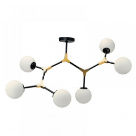 Φωτιστικό Εξάφωτο E27 Μαύρο Και Χρυσό 6167-6-GL INLIGHT