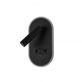 Απλίκα LED 12W 3000k Μαύρο Με USB 43041 INLIGHT
