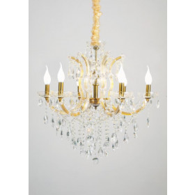 Φωτιστικό Εξάφωτο E14 Χρυσό Και Κρύσταλλο 5244-6 INLIGHT