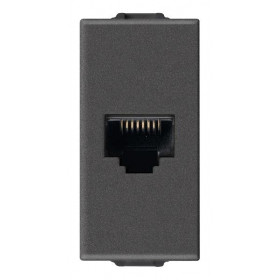 Πριζα Δικτύου RJ45 Cat.6 UTP 1 Στοιχείου Carbon Ματ Neve 09338.6.CM VIMAR