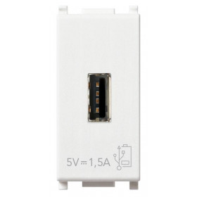 Πρίζα Φόρτισης USB TypeA 1 Στοιχείου Λευκό Plana 14292 VIMAR