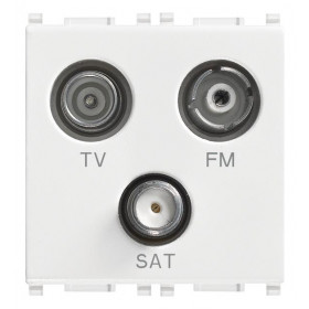Πρίζα TV-RD-SAT Αστέρας 2 Στοιχείων Λευκό Plana 14303 VIMAR