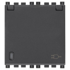 Πρίζα Σούκο Ασφαλείας Με Καπάκι Γκρί Arke 19208.C VIMAR