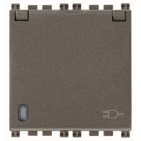 Πρίζα Σούκο Ασφαλείας Με Καπάκι Metal Arke 19208.C.M VIMAR