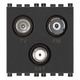 Πρίζα TV-RD-SAT Αστέρας 2 Στοιχείων Γκρι Arke 19303 VIMAR