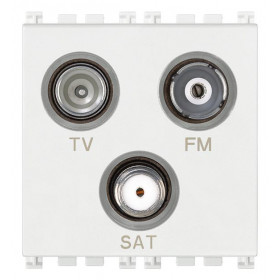 Πρίζα TV-RD-SAT Αστέρας 2 Στοιχείων Λευκό Arke 19303.B VIMAR