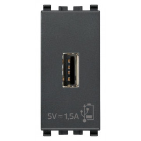 Πρίζα Φόρτισης USB TypeA 1 Στοιχείου Γκρί Eikon 20292 VIMAR