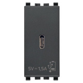 Πρίζα Φόρτισης USB TypeC 1 Στοιχείου Γκρί Eikon 20292.C VIMAR