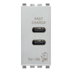 Πρίζα Φόρτισης USB Διπλή TypeC+C 1 Στοιχείου Next Eikon 20292.CC.N VIMAR