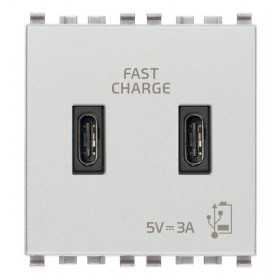Πρίζα Φόρτισης USB Διπλή TypeC+C 2 Στοιχείων Next Eikon 20295.CC.N VIMAR