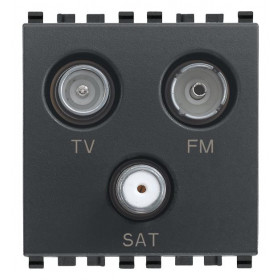 Πρίζα TV-RD-SAT Αστέρας 2 Στοιχείων Γκρι Eikon 20303 VIMAR