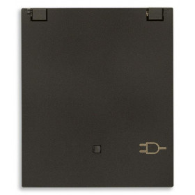 Πρίζα Σούκο Ασφαλείας 2 Στοιχείων Με Καπάκι Μαύρο Linea 30208.CG VIMAR