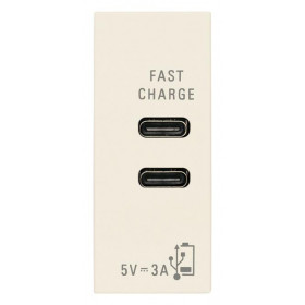 Πρίζα Φόρτισης USB Διπλή TypeC+C 1 Στοιχείου Μπεζ Linea 30292.CCC VIMAR