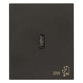 Πρίζα Φόρτισης USB TypeC PD 2 Στοιχείων Μαύρο Linea 30298.G VIMAR