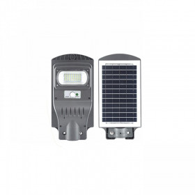 Φωτιστικό Οδικού Φωτισμού LED 30W 6500k Γκρί Με Φωτοβολταϊκό, Ανιχνευτή Κίνησης Και Τηλεχειριστήριο 22232 INTERLIGHT