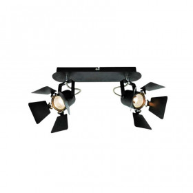 Σποτ Οροφής Δίφωτο GU10 Μαύρο Mystik 77-2209 HOME LIGHTING
