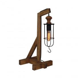 Πορτατίφ E27 Μαύρο Και Ξύλο Midas 77-3129 HOME LIGHTING