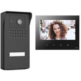 KIT Θυροτηλεόρασης 1 Διαμερίσματος Wi-Fi Με Οθόνη 7'' Μαύρη 040110 CTC