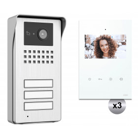 KIT Θυροτηλεόρασης 3 Διαμερισμάτων Με Οθόνη 4,3'' 044313 CTC