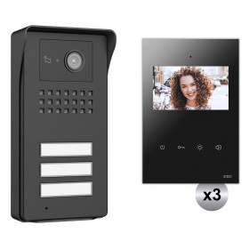 KIT Θυροτηλεόρασης 3 Διαμερισμάτων Με Οθόνη 4,3'' 044380 CTC