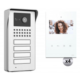 KIT Θυροτηλεόρασης 4 Διαμερισμάτων Με Οθόνη 4,3'' 044413 CTC