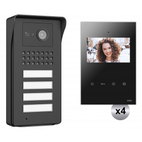 KIT Θυροτηλεόρασης 4 Διαμερισμάτων Με Οθόνη 4,3'' 044480 CTC