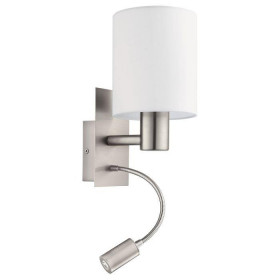 Απλίκα E27 Με Ενσωματωμένο Σπότ LED 3.8W 3000k Χρώμιο Και Λευκό Pasteri 96477 EGLO